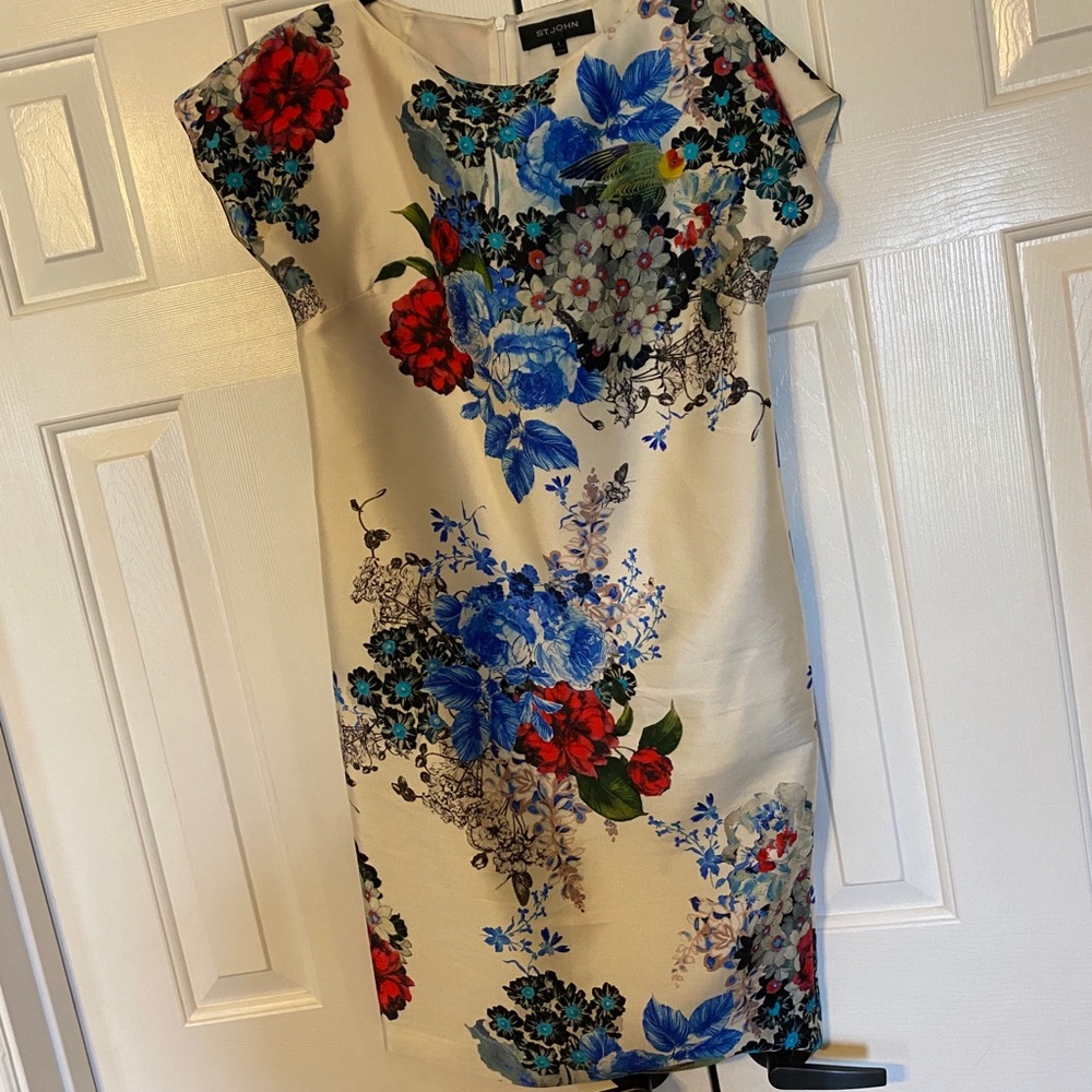Enchanted Floral Print Mikado Shift Dress - Picture 3 of 3